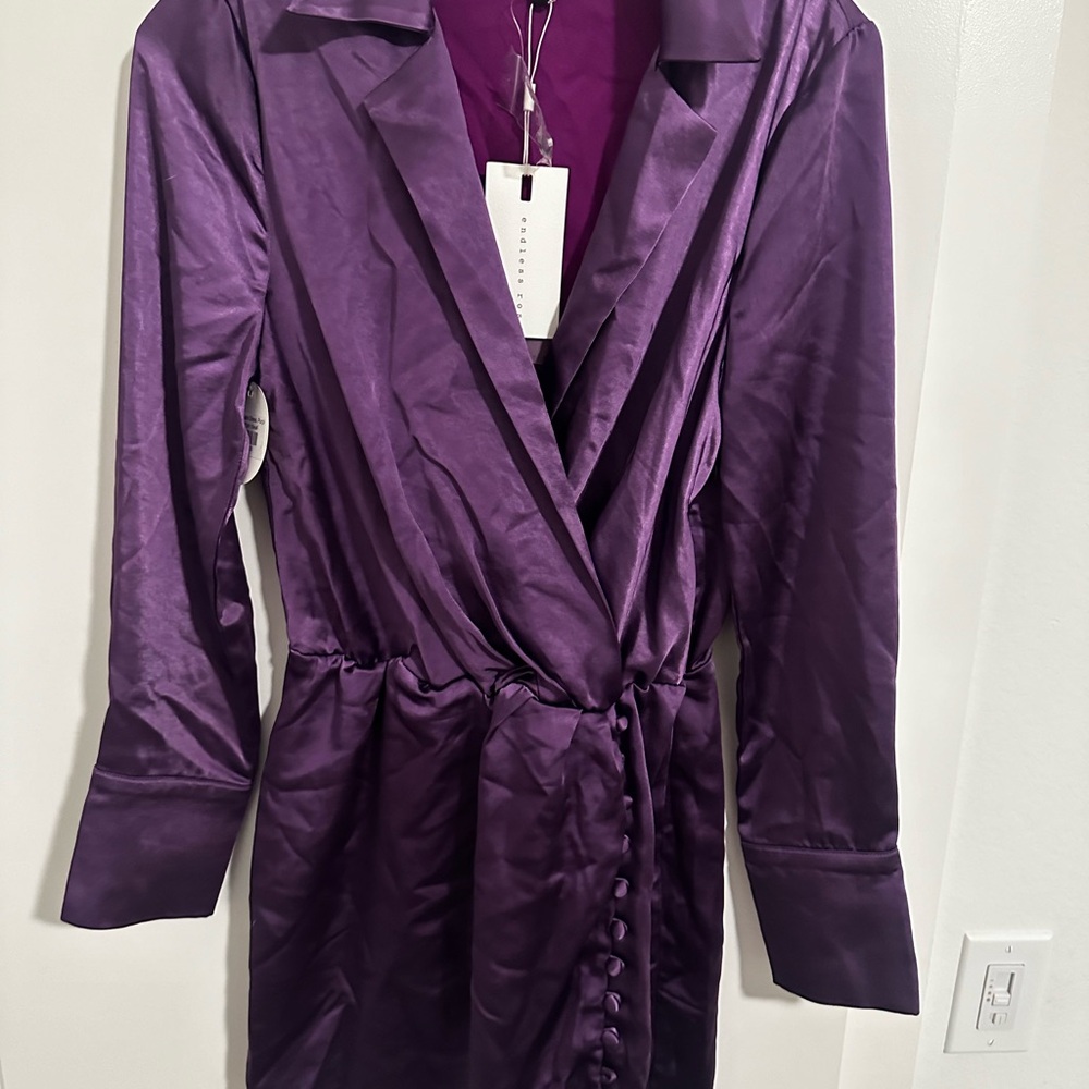 Elegant Purple Satin Dress